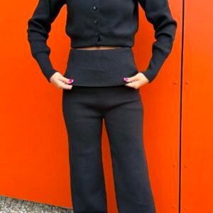 Soft knit set black